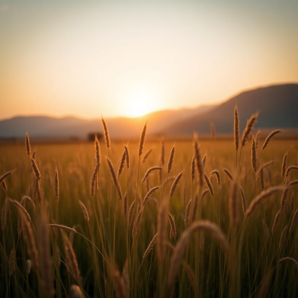 Teff-fält i Etiopiens högland vid solnedgång